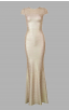 Herve Leger Tulle Applique Metallic Gown