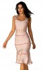 Herve Leger Bandage Dress Tank Flared Tassels Cut Out Pink