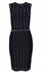 Herve Leger Bandage Dress O Neck Studded Black