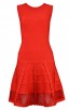 Herve Leger Bandage Dress Flared Gauze Red