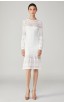 Herve Leger Bandage Dress Long Sleeve Lace White