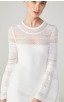 Herve Leger Bandage Dress Long Sleeve Lace White