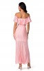 Herve Leger Bandage Dress Long Gown Off Shoulder Ruffled Pink