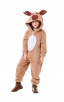 Christmas Elk Homewear Kids Coral Velvet Jumpsuit Costume