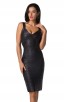 Herve Leger Bandage Dress Foil Tank Strap Backless Black