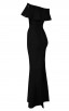 Herve Leger Eyelet Stripe Pleated Gown Black