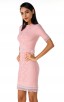 Herve Leger Bandage Dress O Neck Falbala Pink