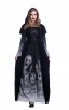 Halloween Costumes Vampire Witch Costume Black Maxi Dress