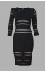 Herve Leger Metallic V Neck Crochet Stripe dressre