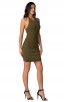 Herve Leger Bandage Dress Halter Neck Backless Green