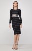 Herve Leger Pinstripe Cropped Dresses