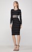 Herve Leger Pinstripe Cropped Dresses