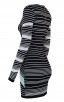 Herve Leger Bandage Dress Long Sleeve V Neck Stripped Black