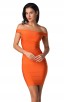 Herve Leger Bandage Dresses Off Shoulder Orange Mini Dress