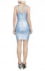 Herve Leger Bandage Dress Foil Blue V Neck