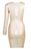 Herve Leger A Long Sleeve Metallic Bandage Dress