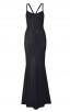 Herve Leger Bandage Dress Long Gown Foil Black Yoke Strap