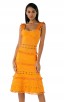 Herve Leger Bandage Dress Tank Flared Tassels Cut Out Yellow