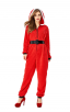 Fancy Party Homewear Adult Coral Velvet Christmas Jumpsuit Costume