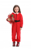 Party Homewear Kids Coral Velvet Christmas Jumpsuit 