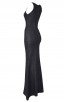 Herve Leger Bandage Dress Long Gown Foil Black Yoke Strap