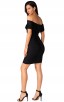 Herve Leger Bandage Dress Off Shoulder Flouncing Black