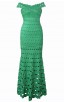  Herve Leger Bandage Dress Long Gown Off Shoulder Crisscross Green