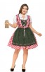 Womens Plus Size Red Plaid Dress Oktoberfest Fraulein Costume