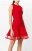 Herve Leger Bandage Dress Flared Gauze Red