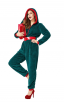 Fancy Party Homewear Adult Coral Velvet Christmas Jumpsuit Costume