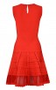 Herve Leger Bandage Dress Flared Gauze Red