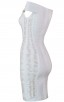 Herve Leger Bandage Dress Off Shoulder Cut Out White