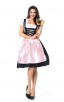 Womens Dress Pink Embroidered Oktoberfest Fraulein Costume 