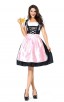 Womens Dress Pink Embroidered Oktoberfest Fraulein Costume 