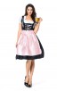 Womens Dress Pink Embroidered Oktoberfest Fraulein Costume 