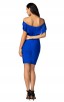 Herve Leger Bandage Dress Off Shoulder Flouncing Blue