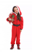 Party Homewear Kids Coral Velvet Christmas Jumpsuit 