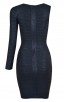 Herve Leger A Long Sleeve Black Bandage Dress