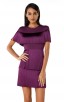 Herve Leger Bandage Dress O Neck Tassels Purple