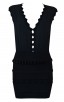 Herve Leger Sleeveless v-Neck Black Bandage Dress 