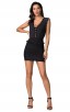 Herve Leger Sleeveless v-Neck Black Bandage Dress 