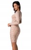 Herve Leger Bandage Dress Long Sleeve Keyhole Nude