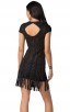 Herve Leger Kale Haylee Eyelet Fringe Dress Black