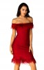 Herve Leger Ostrich Feather-Trimmed Bandage Dress