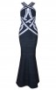 Herve Leger Bandage Dress Long Halter Neck Metallic Black