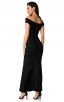 Herve Leger Bandage Dress Long Gown V Neck Off Shoulder Black