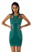 Herve Leger Bandage Dress Halter Neck Keyhole Blue