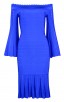  Herve Leger Bandage Dress Boat Neck Half Sleeve Blue