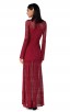 Herve Leger Multi-Textural Chevron Pointelle Gown Red