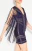 Herve Leger Renata Pointelle Crochet Fringe Dress 